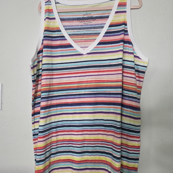 torrid Tops - Torrid Rainbow Striped V-Neck Tank Top